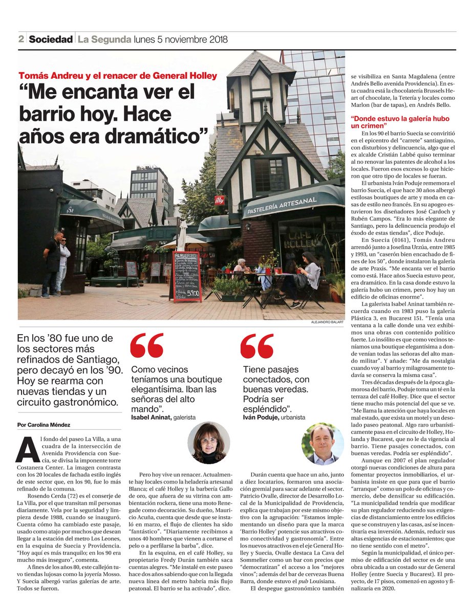 evelynmatthei's tweet photo. Les comparto esta nota de @La_Segunda con el trabajo que realiza nuestro @hubprovidencia para potenciar uno de nuestros clásicos barrios de Providencia. Aquí más detalles del Barrio Holley --> https://t.co/4k4kVAzxyG https://t.co/IbLICqIXbK