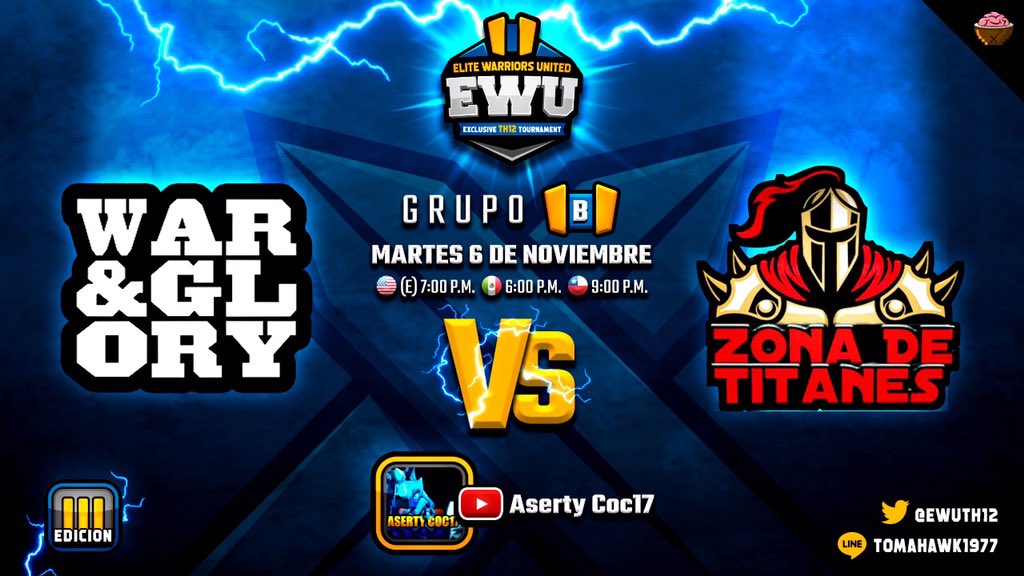 📣Ya tenemos la ⚔️primera guerra de está Tercera Edición de ⚡️EWU⚡️, se enfrentan el subcampeón de la segunda edición Vs el subcampeón de la primera edición🔝🛡💥los cracks de 🔥🔥<a href="/WarGloryCoC/">War & Glory</a> ⚔️ Zona de Titanes 🔥

🛰Transmite el mero mero de  <a href="/Aserty17F/">…..</a>😎🤙🏻