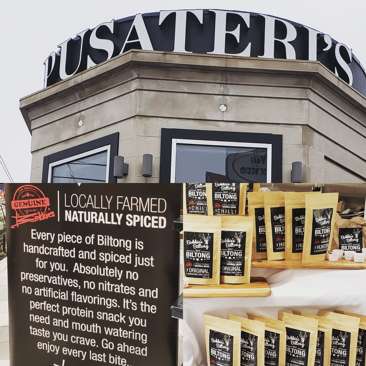 Dont forget <a href="/PusaterisFoods/">Pusateris Fine Foods</a> you can now grab your favorite meat snack. <a href="/BokkiesBiltong/">Bokkie's Biltong Inc</a>