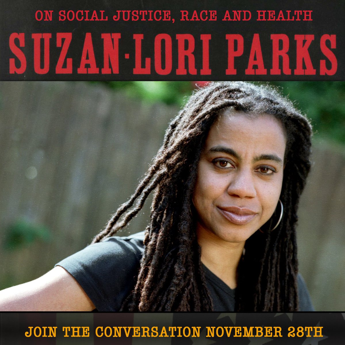 NarrativeMed's tweet photo. Join us as we host #PulitzerPrize-winning playwright Suzan-Lori Parks for the Department of Medical Humanities and Ethics' inaugural event at Columbia University Irving Medical Center! Info: https://t.co/m2Raxe2Pb6

#nmed #narrativemedicine #socialjustice #medhum #healthequity https://t.co/7HOaXyKPdN