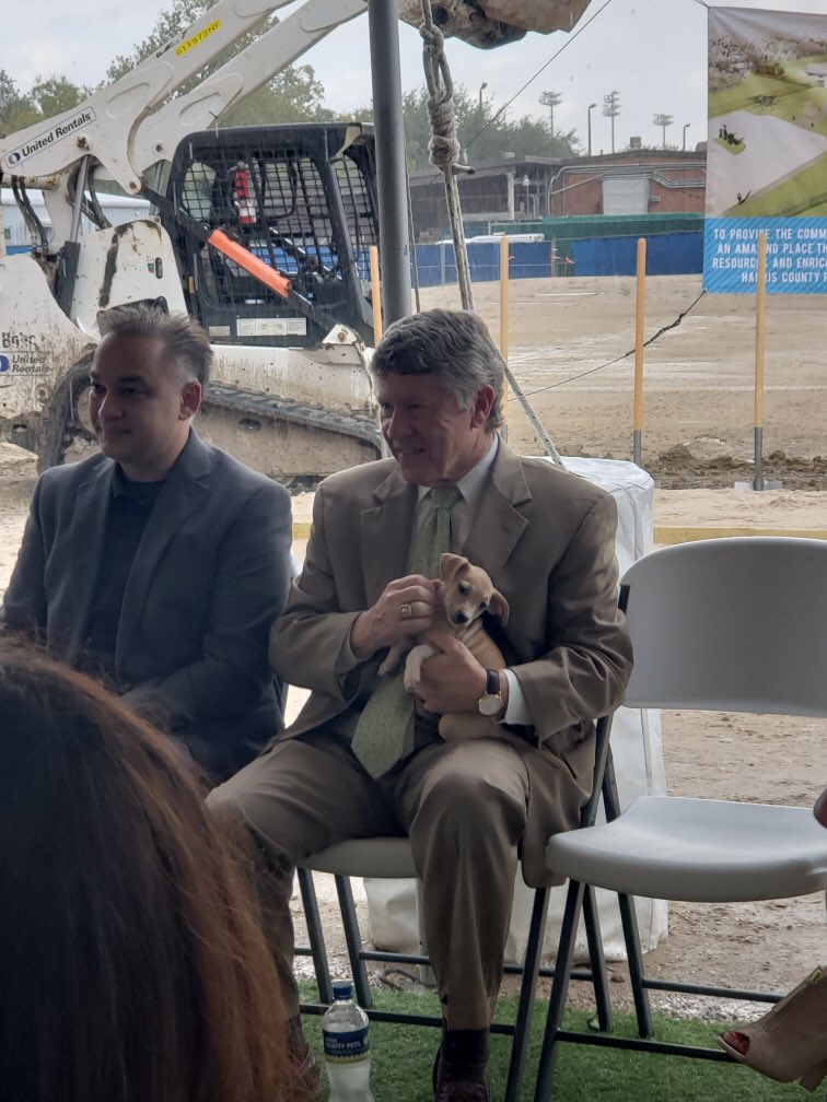 Official Ed Emmett (@edemmett) on Twitter photo Made a friend at the groundbreaking for Harris County’s new expanded animal shelter w/ <a href="/ushahmd/">Dr. Umair A. Shah (MD, MPH)</a> and <a href="/hcphtx/">Harris County Public Health #GetVaxxed</a>. This is National Animal Shelter Appreciation Week, after all. Come meet your new best friend! #AdoptDontShop Made a friend at the groundbreaking for Harris County’s new expanded animal shelter w/ <a href="/ushahmd/">Dr. Umair A. Shah (MD, MPH)</a> and <a href="/hcphtx/">Harris County Public Health #GetVaxxed</a>. This is National Animal Shelter Appreciation Week, after all. Come meet your new best friend! #AdoptDontShop