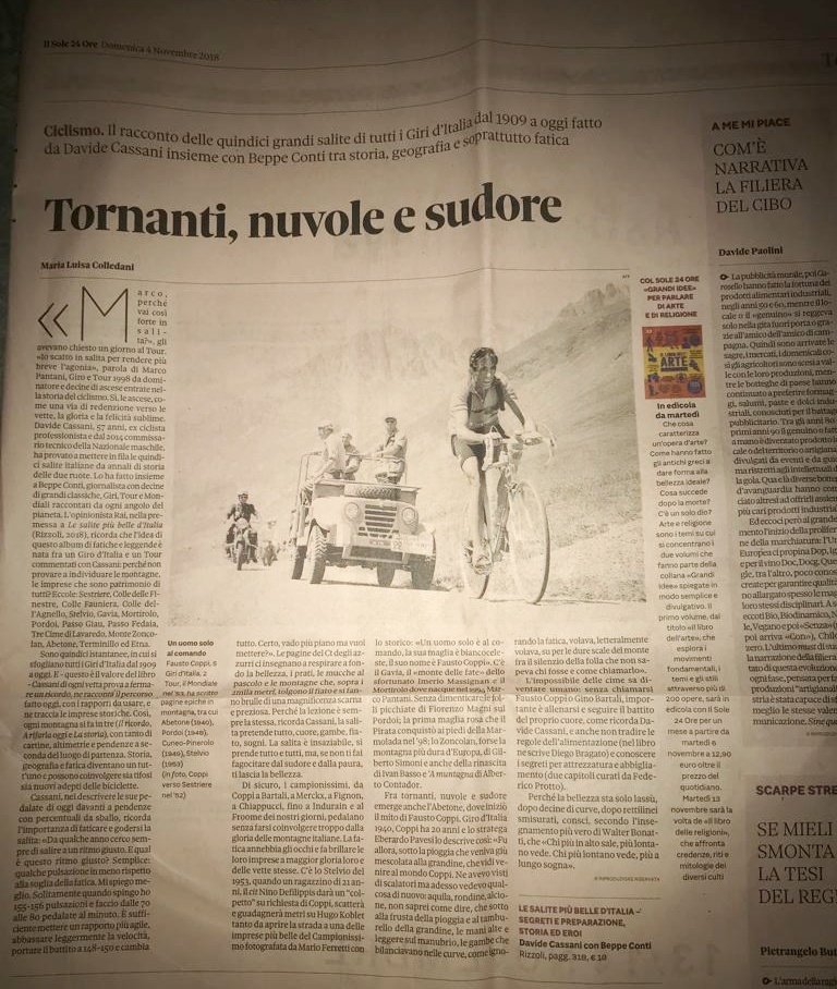 Ingegnere e ciclo amatore (non solo nostro AD) <a href="/Federico_Protto/">Federico Protto</a> firma due capitoli dell'ultimo libro di <a href="/davidecassani/">Davide Cassani</a> "Le salite più belle d'Italia, segreti e preparazione, storie ed eroi" 👏