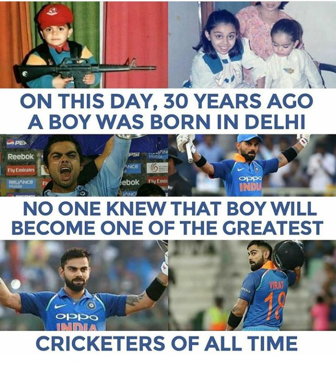 What a Man...
What a Player..
What a Personality..
U Such a great Happy Birthday Virat Kohli   