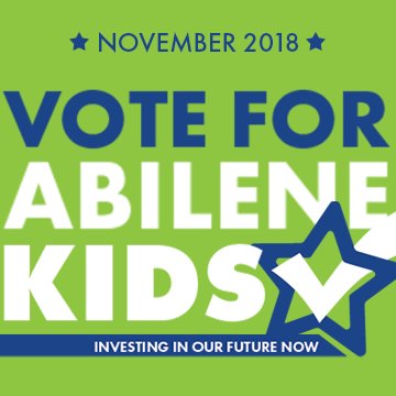 arrow_ford's tweet photo. Cast your vote FOR the bond today! Early voting is now through November 2. Find a polling location near you at https://t.co/W6DwkWDJxw #VoteFORAbileneKids https://t.co/Q5ULTAP55D