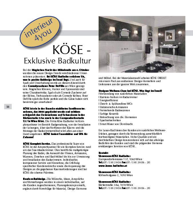 Nice PR review about koese-badkultur.at in the new time4you Magazine!
#bath #luxuriousbathroom #living