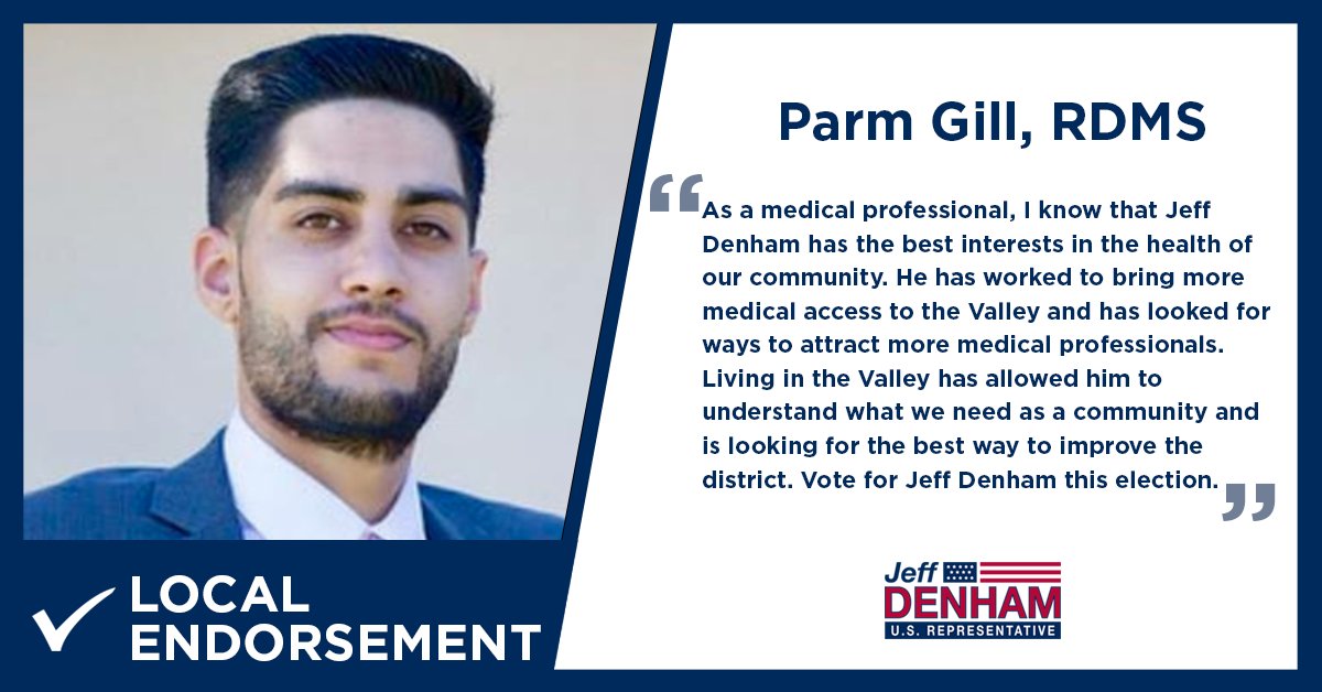 Thank you for the support, Parm. I’m proud to fight for the Valley’s patients and medical professionals.
