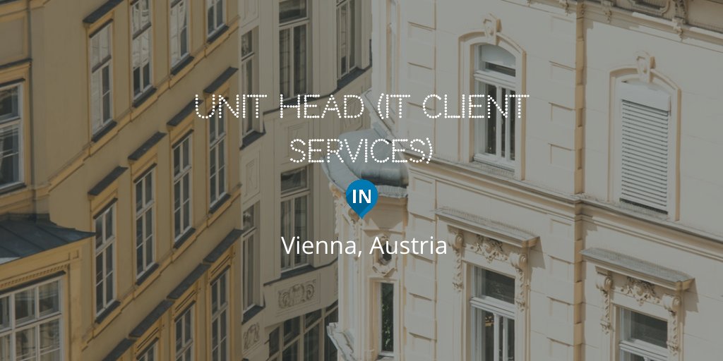 MrJobsinIT's tweet photo. NEW JOB! Manage Unit's resources and activities in order to achieve the design/delivery of new and improved desktop services. Apply now at: https://t.co/hva3ZZyW2v #Vienna #jobsinIT https://t.co/POj7I4rN0l