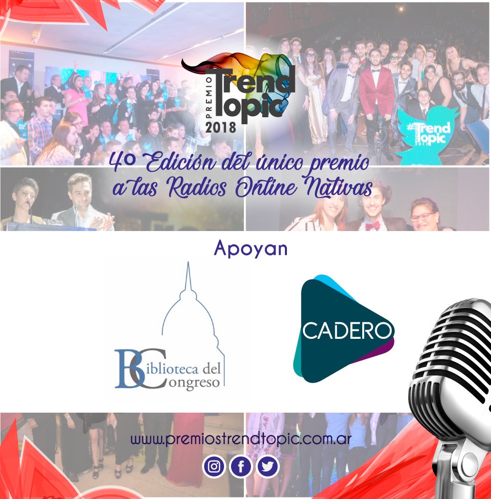 databaires's tweet image. Presentes en la 4° Edición de los #PremiosTrendTopic la
#FiestaDeLasRadiosOnline Se realiza en la @BCNArgentina acompañan: @Durlokoficial 
@bcn_radio @CaderoOK @caper @capifok @DataBaires @NarrativaRadial 
#Comunicadores
#VanguardiaArtística
#cultura #Arte #comunicacion