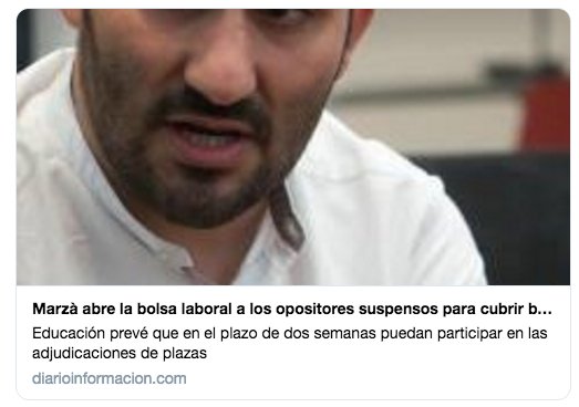 exclosos's tweet photo. @VicentMarza Senyor @VicentMarza, en educació encara queden moltes coses per fer -canviar procés d'oposicions injust i subjectiu, arreglar plataforma difícil cobertura, habilitacions...- però la 1.ª, incloure als @exclosos en borsa segons convocatòria i com va dir l'altre dia. No ens oblide! https://t.co/A3tHsIjP3U