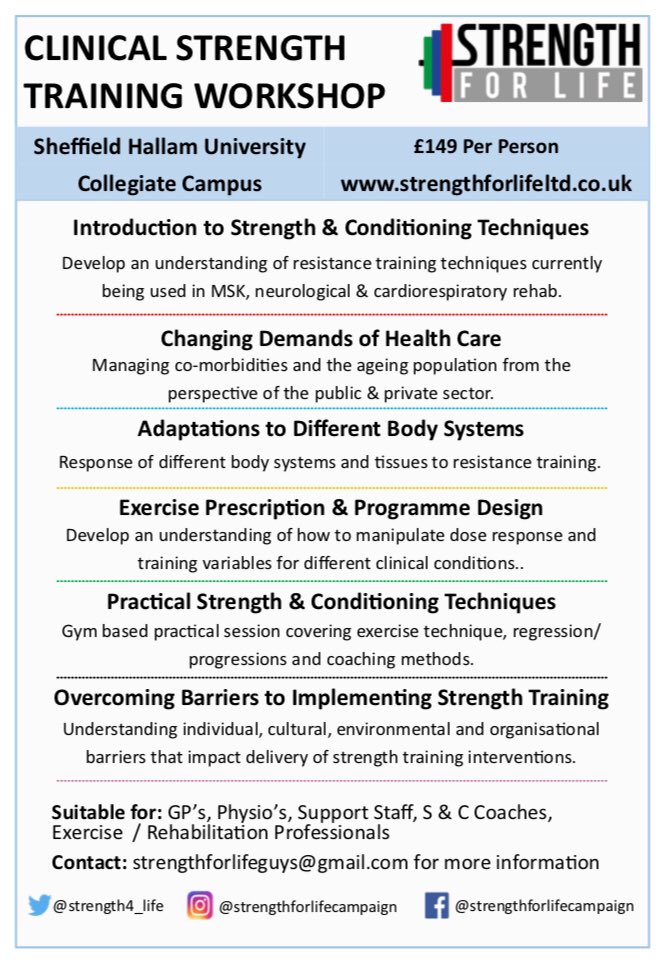 RETWEET &amp; LIKE for a chance to win a FREE place at our clinical strength training workshop on Feb 16th or April 13th 2019 🤓🏋️‍♀️💪🏼

🏆The winner will be announced next Monday 12.11.2018! 🏆

strengthforlifeltd.co.uk/workshops-semi…
