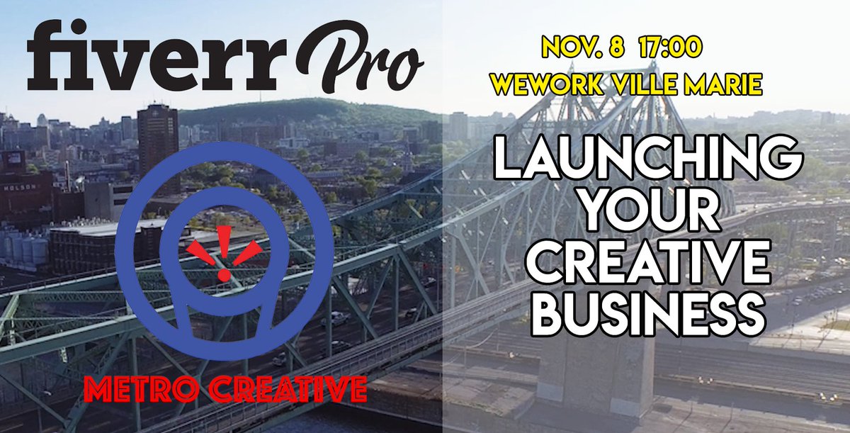_MetroCreative_'s tweet photo. November 8th 17:00 @ @WeWork Ville Marie!
Networking and mini-workshop event presented by Video Production experts Metro Creative!
https://t.co/ppbXZnCjyF
#fiverr #fiverrpro #proseller #metrocreative #montreal #workshop #networking #montrealevent #videoproduction #startup https://t.co/TiDq4RiUwq