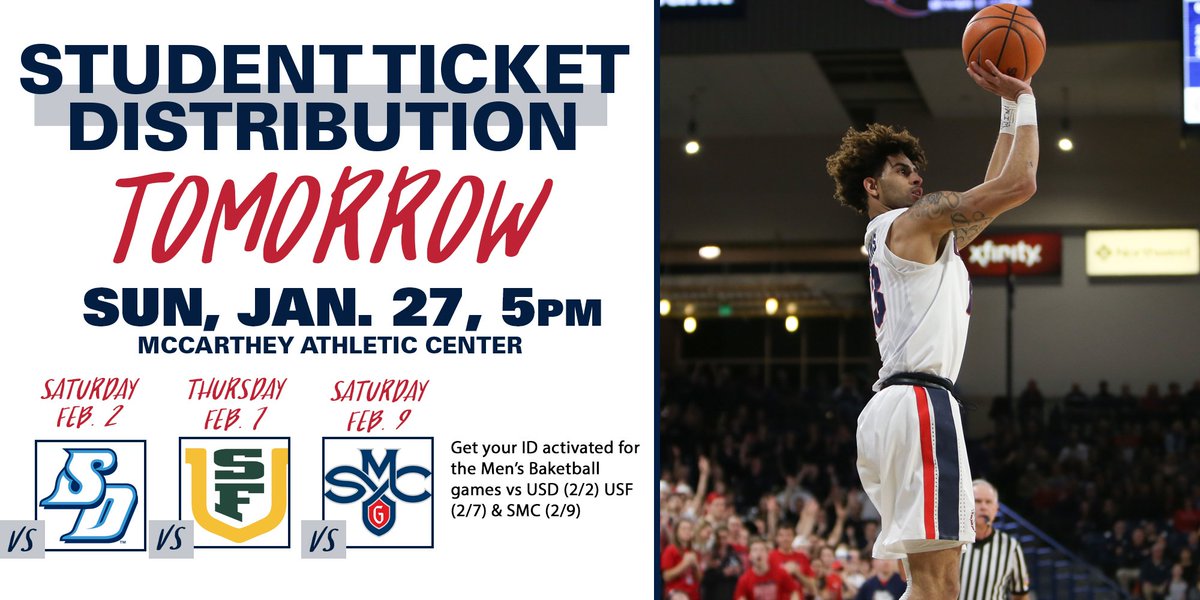 Students! TOMORROW is <a href="/ZagMBB/">Gonzaga Basketball</a> ticket distribution! See you there!