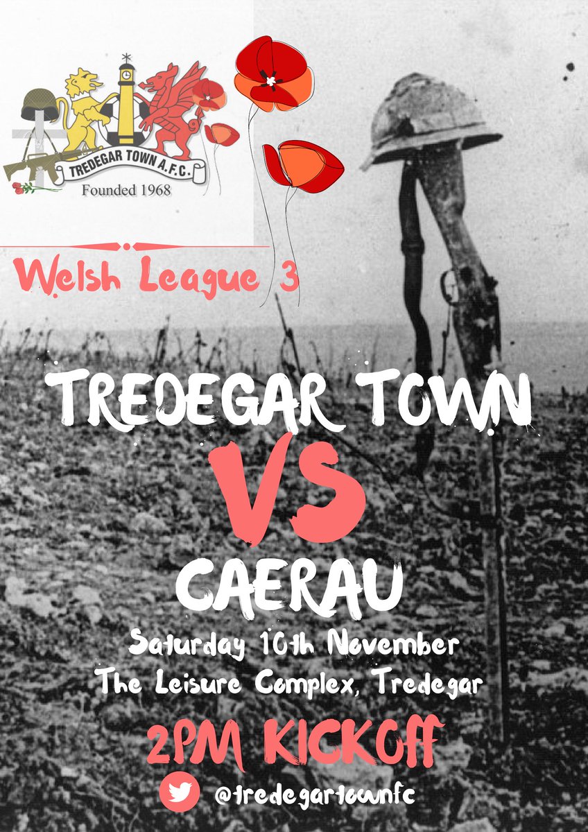 TredegarTownFC's tweet image. We return to our home, the Leisure Complex, this coming Saturday 10th November in our next encounter against @caeraufc on Remembrance Weekend. Kick off is at 2pm! We hope to see you join us!👏⚽️ #WLD3 #UpTheTown