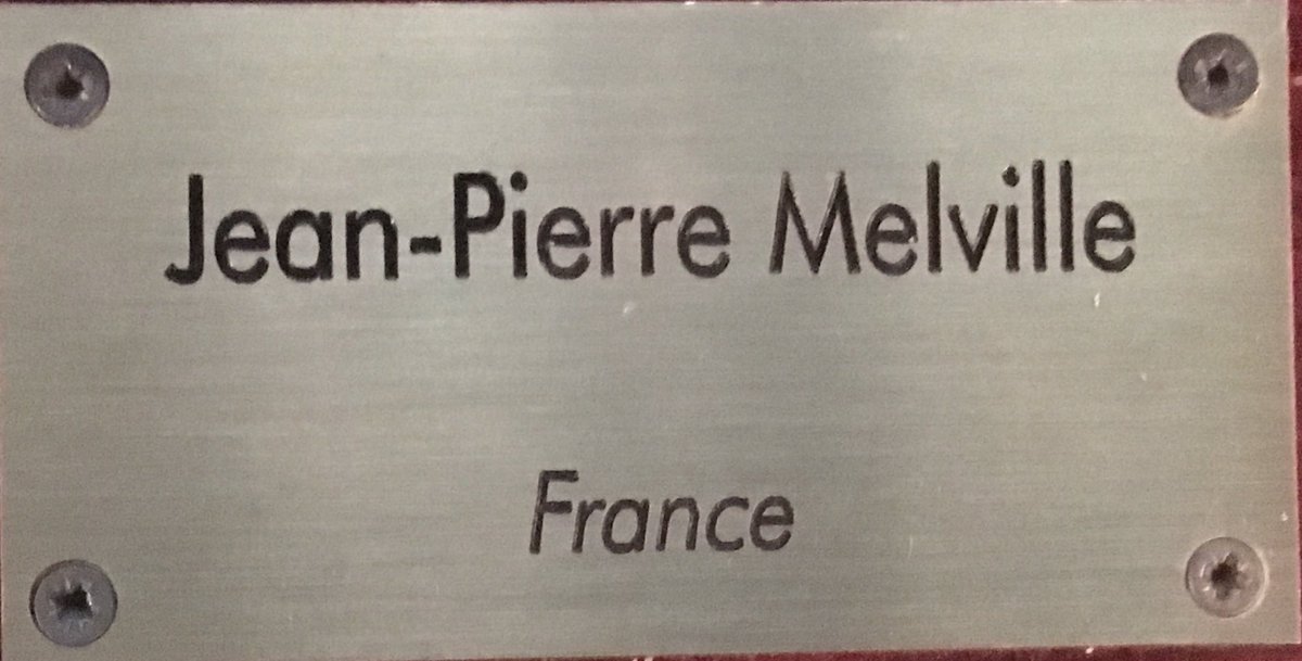  #LesCinéastesDuHangarRangée 3 :58 - JEAN-PIERRE MELVILLE20 octobre 1917 - 2 août 1973(France)- Bob le Flambeur (56)- Léon Morin Prêtre (61)- Le Doulos (62)- Le Deuxième Souffle (66)- Le Samouraï (67)- L’Armée des Ombres (69)- Le Cercle Rouge (70)- Un Flic (72)