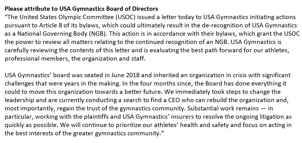 USAG's response.