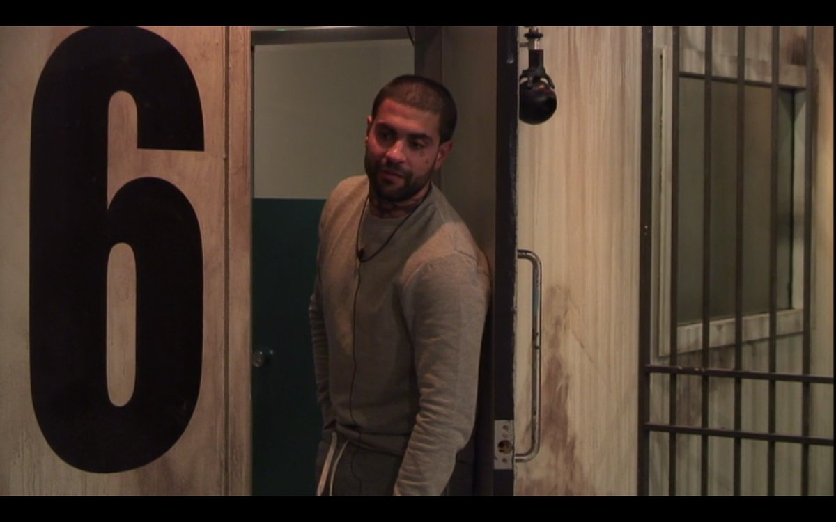 CelebWanker's tweet photo. Did anyone else reckon @rhondda_the made a seriously sexy prisoner? #BBAkeem #BBUK #FarewellBBUK #REyeP #BBUKFinal #BBAkeem #Akeem https://t.co/dUN7n7Nm2q