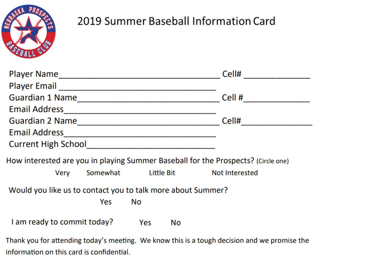Prospects_NE's tweet photo. These cards will be given to all  who attend tomorrow's summer meeting. You can print it off &amp; hand it in as you walk in or we will provide one for you tomorrow at the door. Thanks again to those who have shown interest, and we look forward to seeing you tomorrow https://t.co/zoBNVzHHpx