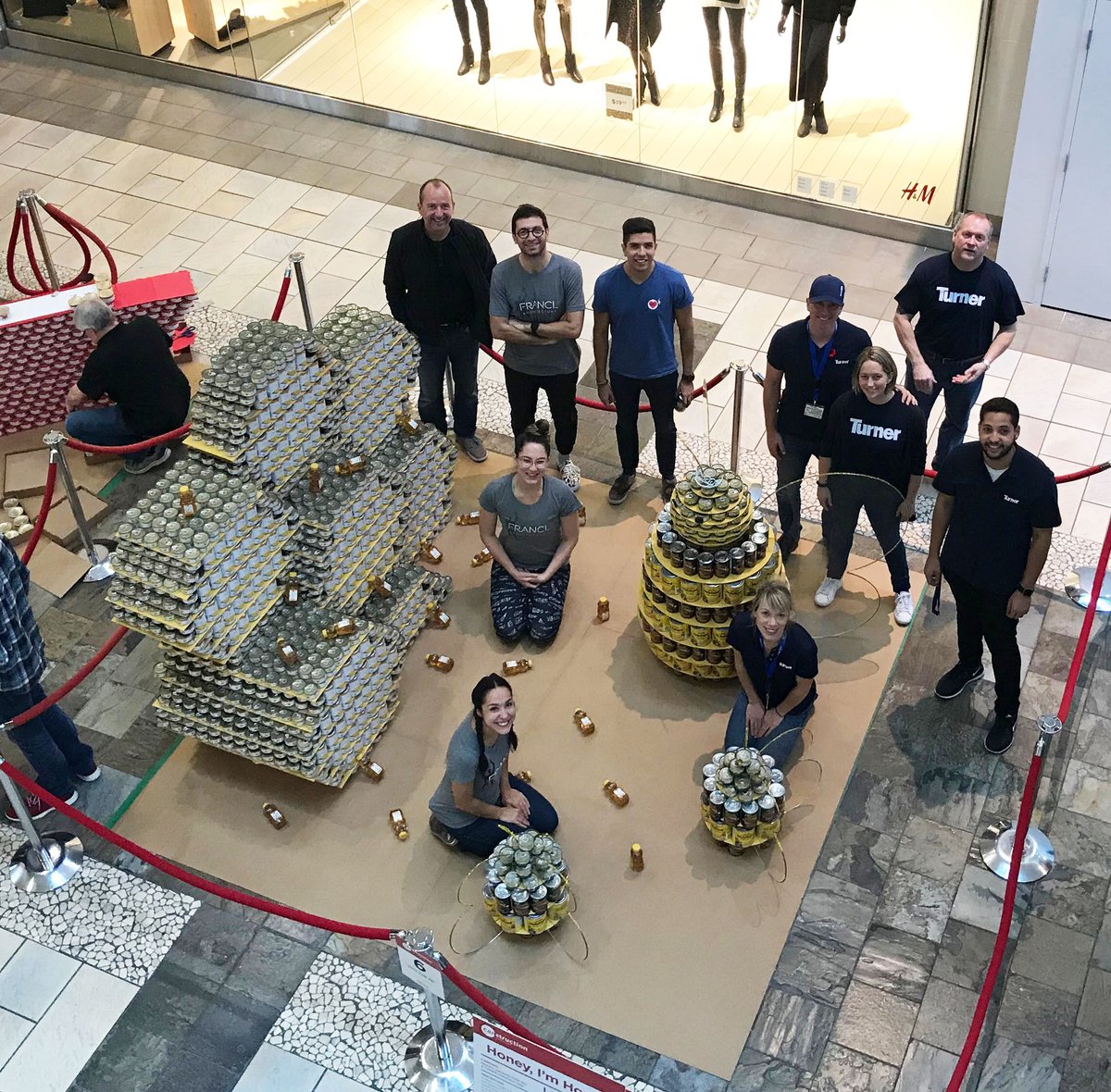 francl_arch's tweet photo. We are proud to partner with @Turner_CDN to participate in @CanstructionYVR 2018! Visit our sculpture "Honey, I'm Home" at @TCOLougheed until November 11, benefitting the @VanFoodBank #CANstructionYVR #canstruction2018 #ittakesavillage https://t.co/AbefqALJBt