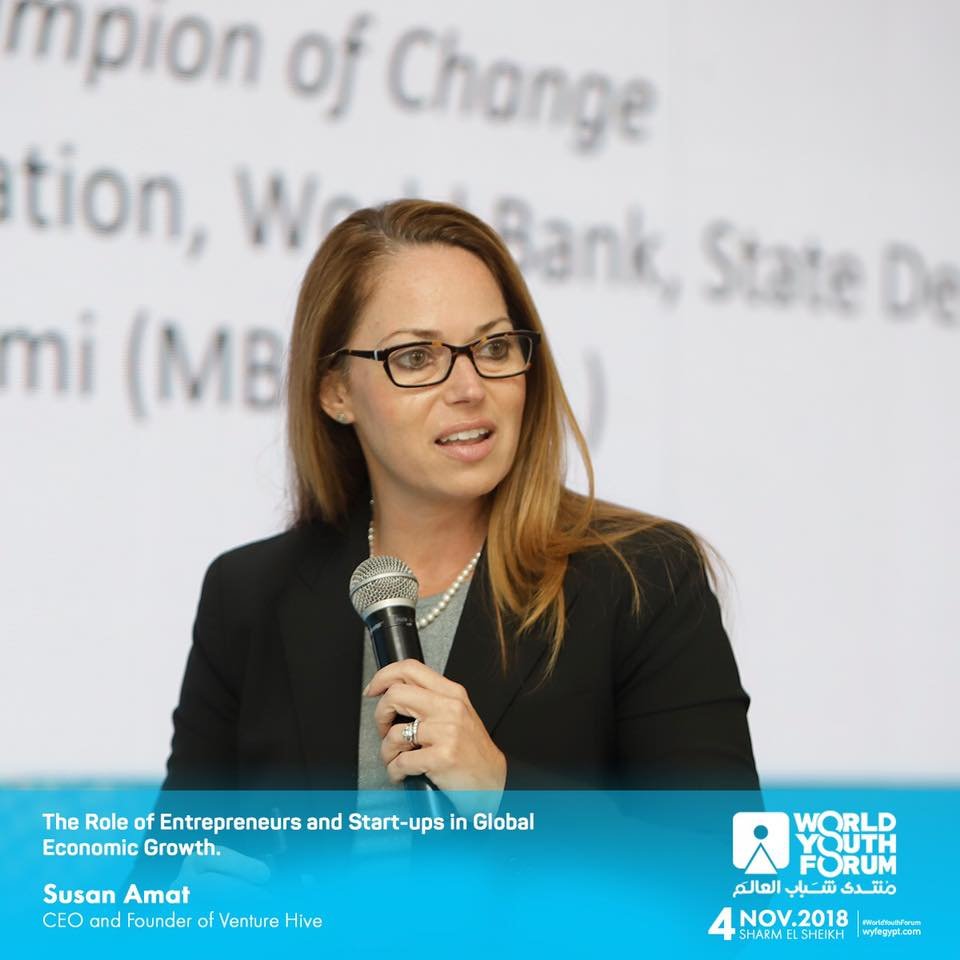 wyfegypt's tweet photo. Susan Amat, CEO and founder of Venture Hive: "Globally focused startups grow faster” #WorldYouthForum https://t.co/lwZxNSANa9
