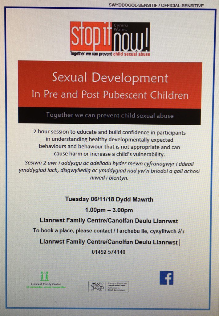 Cwrs Stop it Now - Canolfan  Llanrwst yfory. Stop it Now course at family centre tomorrow.