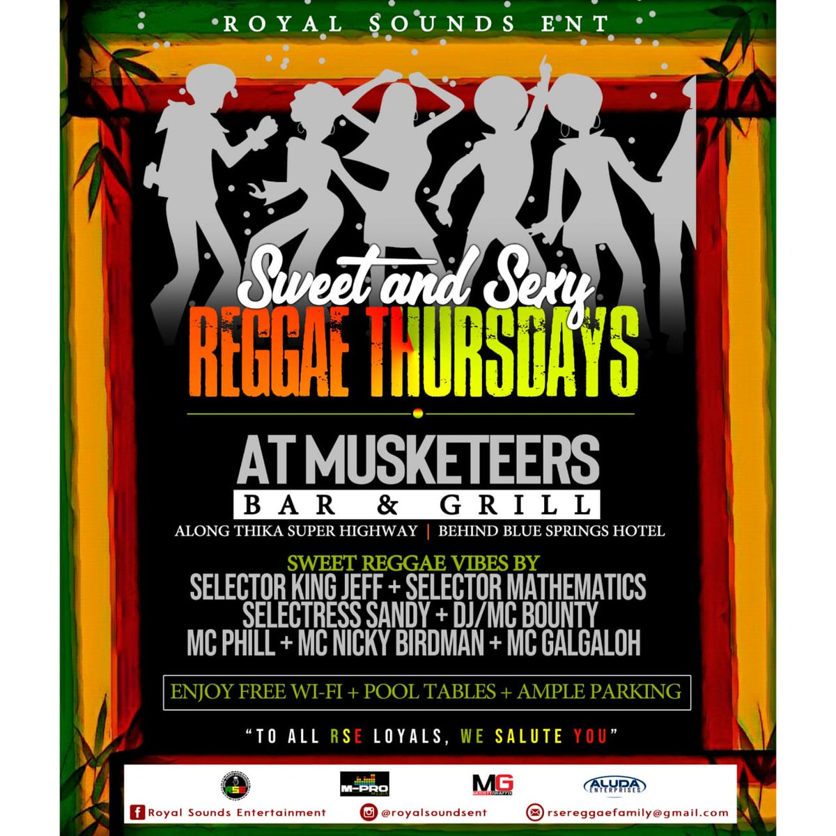 MartoValencia_'s tweet photo. Thika Road Settingz Each &amp; Every Thursday Inside Musketeers Bar &amp; Grill{Behind Blue Springs Hotel}.... Issaplan Let's Linkop.. 

#RoyalSoundEntertainment
#ReggaeWithATouchOfMaturity🔥 @DjKingJeff https://t.co/RQ9f8kAbl1