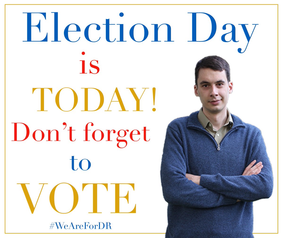 Election Day is here! Let's win this race! Remember: all precincts in Tewksbury and Wilmington will be open today (November 6th) from 7 a.m. to 8 p.m. Make sure you and your family and friends get out to vote! #RobertsonforRep #weareforDR #ElectionDay #VOTE
