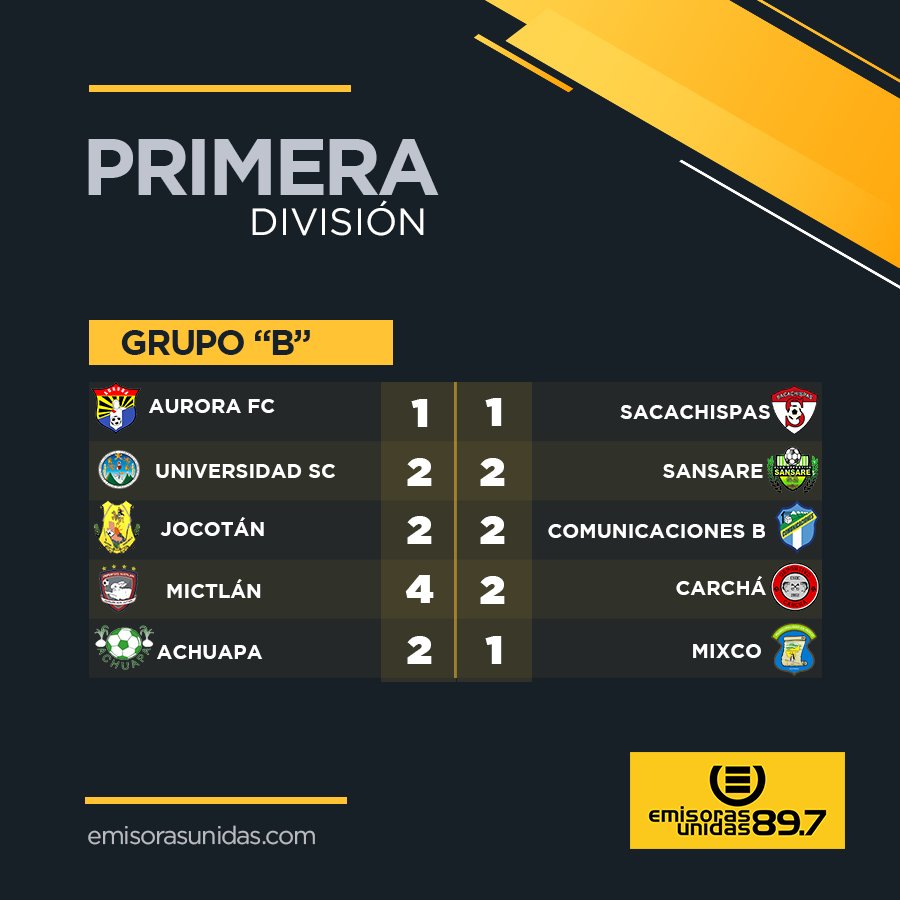 El Mejor Equipo on Twitter: "#AscensoGT | Resultados la Jornada 15 en el Grupo B de la Primera https://t.co/Nm2KU7xVim" / Twitter