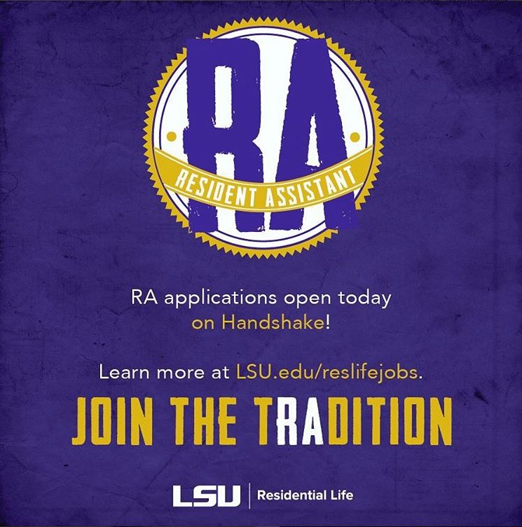LSURHA's tweet image. Tigers 🐯!!! RA Applications are now open! Take this opportunity to make an impact on the lives of residents on campus! #lsureslife #lsurha l