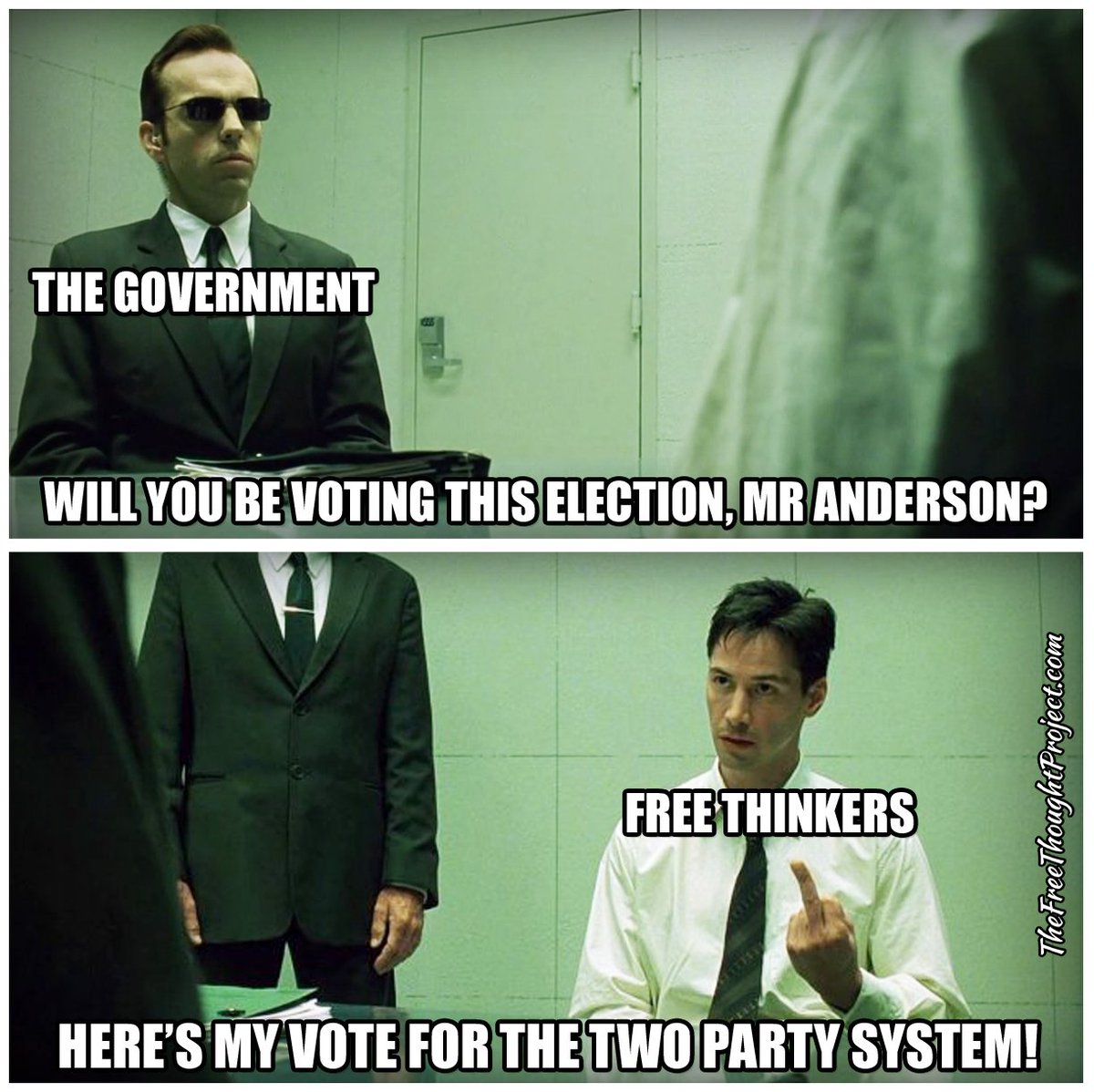 JasonBassler1's tweet photo. Free Thinkers REJECT the illusion of choice!
#VoteNobody #VotingIsViolence https://t.co/DuLY6F1hoH