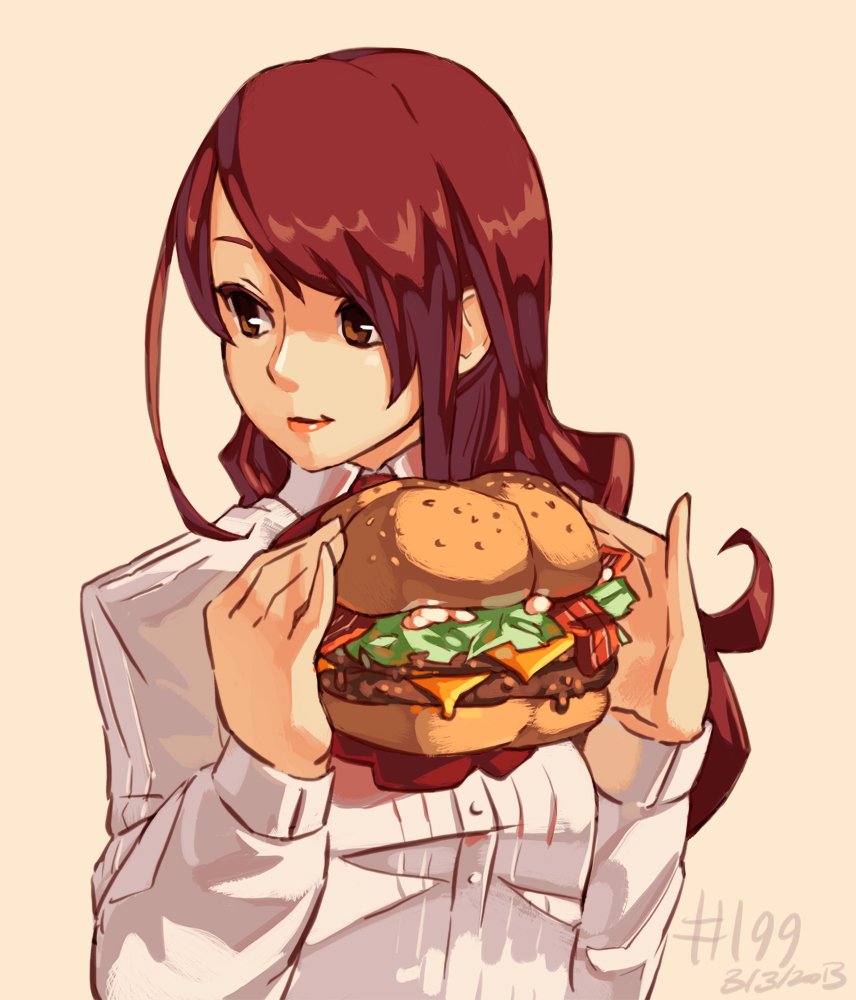 Anime Girl eating Burger PNG Image for Free Download