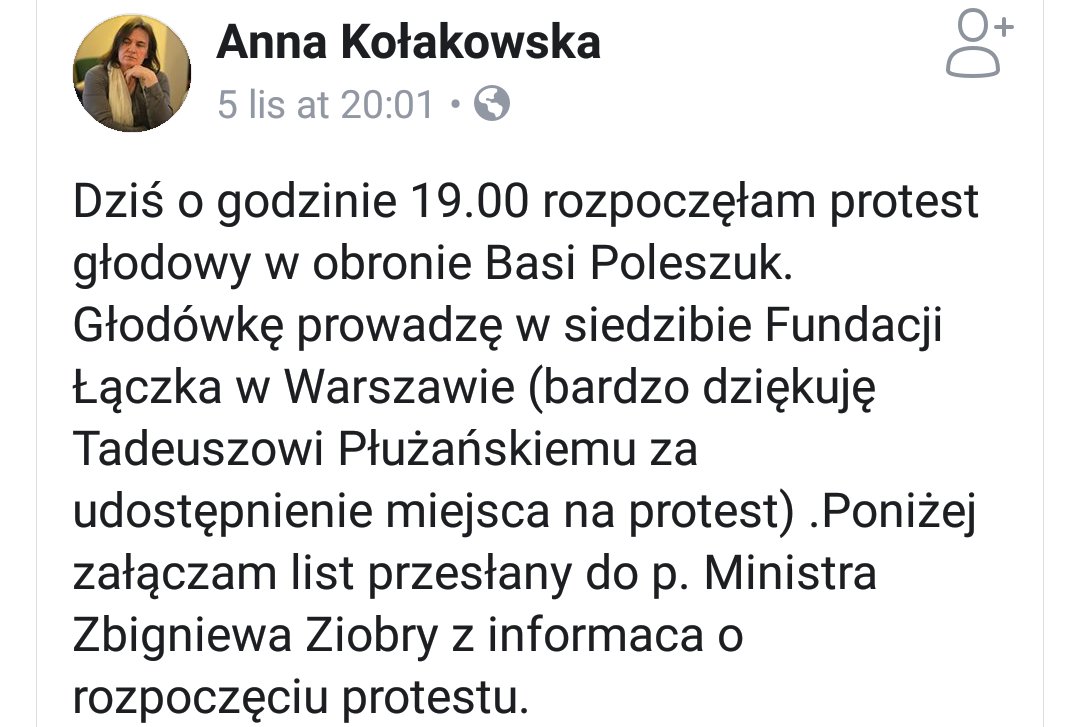 Znalezione obrazy dla zapytania uwolnić Basię poleszuk