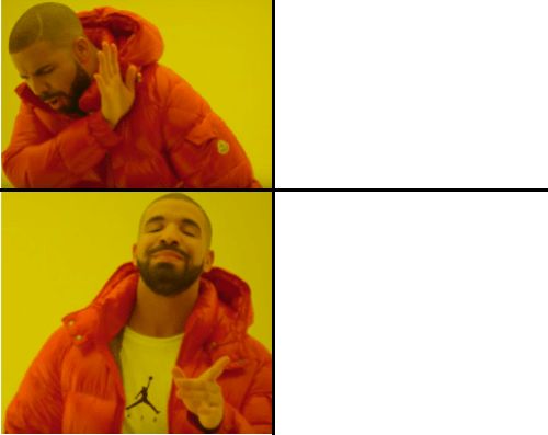 Foone The Hotline Bling Meme Is Really Just The Same Thing This Sucks This Rocks