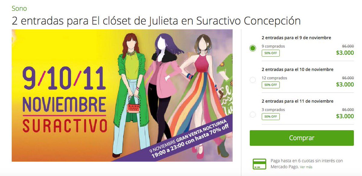 ¡ESTAMOS EN GROUPON! ✅

Compra 2 entradas 🎟️🎟️ a nuestro Closet 💖 de este fin de semana al precio de 1. ¡Siiiii! 2x1 😱😱🎉🎉 Compra aquí: bit.ly/2DlVdFa

Te esperamos este viernes, sábado y domingo en <a href="/centrosuractivo/">Suractivo</a>