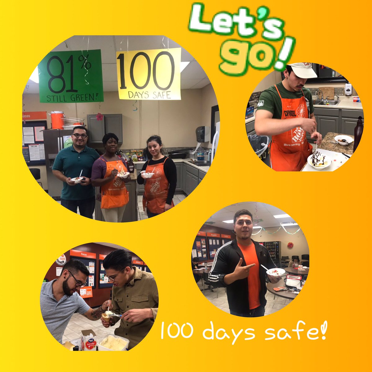 8523 celebrating 100 days safe and green on the VOA..ice cream sundaes for our associates. Thank you 8523. #greatjobteam #safety @BigOsSimplePlan <a href="/JessieBailon/">Jessie Bailon</a> <a href="/Yolanda_8523/">Yolanda ASDS 8523</a> <a href="/2921073c19df4b9/">Rene Marquez</a> <a href="/solymar005/">Marisol Cabrales-Parra</a> <a href="/raul_moralez2/">Raul</a> <a href="/albert_miraval/">Albert Miraval</a>