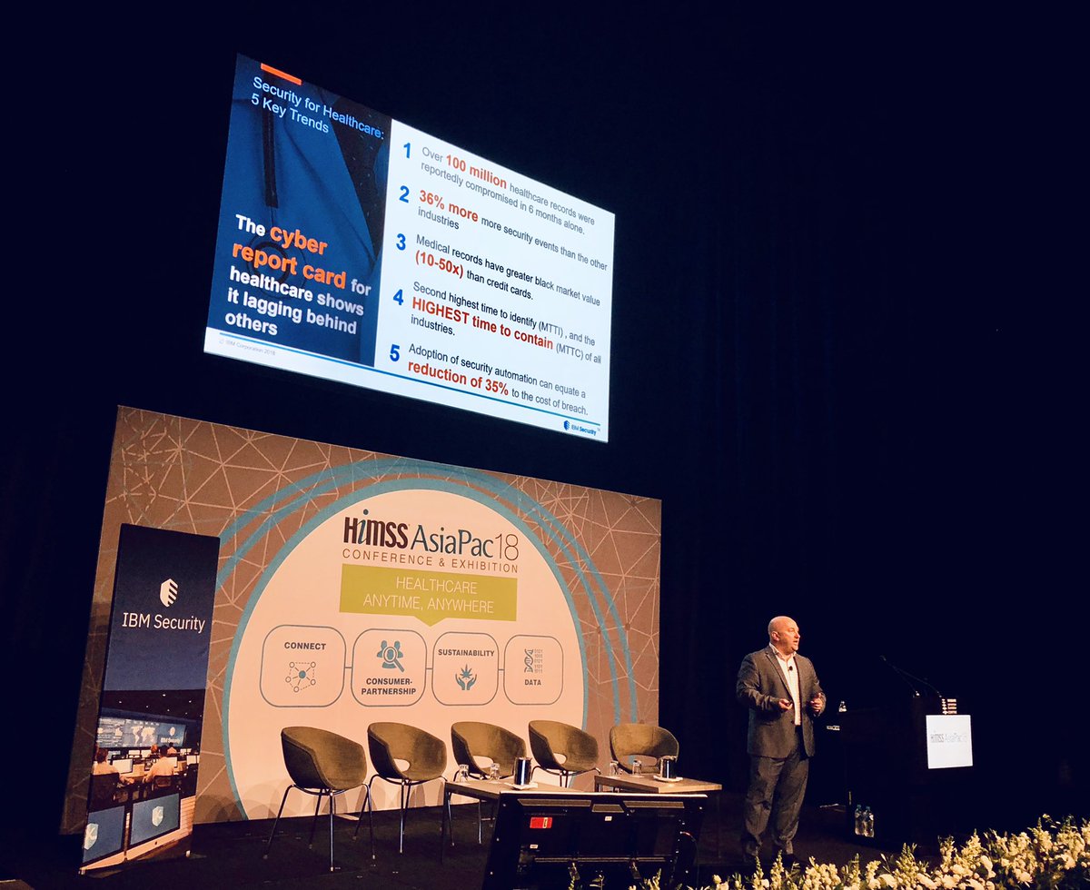 <a href="/s_burmester/">Stephen Burmester</a> talking cyber resilience in the healthcare system. Digital supply chain is one of the entry points for a cyber attack. Something for CPO’s not just CIO’s to be thinking about #HIMSSAP18