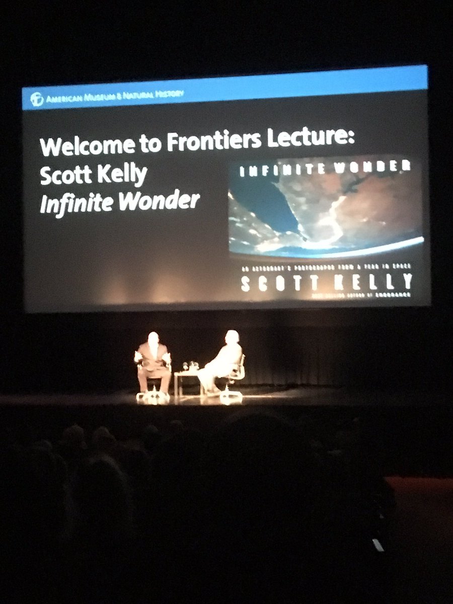 goodelisha's tweet image. @StationCDRKelly: “I think as a planet, we need some outrageous goals.” #Astronaut Scott Kelly speaking at the American Museum of Natural History @AMNH about his new book #infinitewonder and his 500+days in space