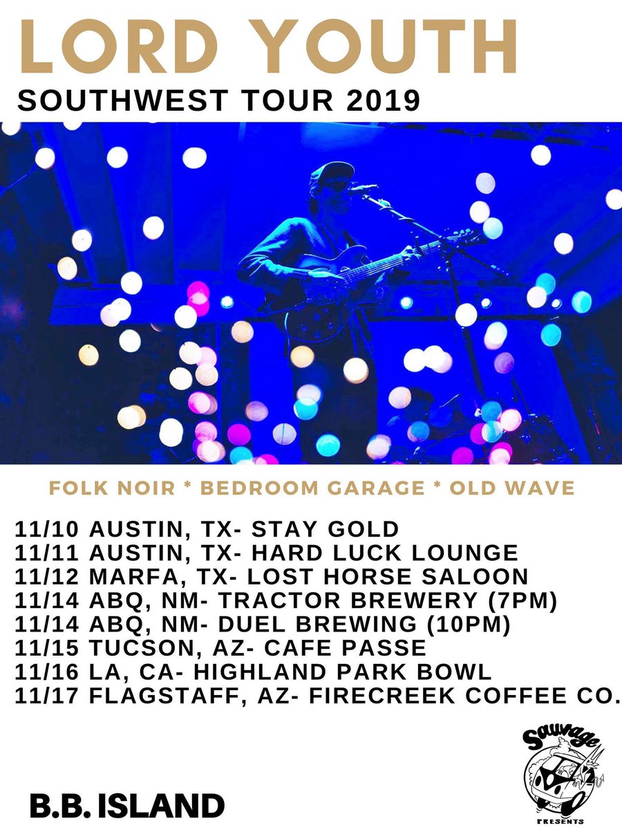 .<a href="/lord_youth/">LORD'S CREATIVE YOUTH BUKALANGO</a> not skipping a beat: Southwest Tour starts this weekend in ATX 11/10 at @staygoldaustin with <a href="/star_parks/">Star Parks</a> &amp; #MargaretChavez followed by dates in Marfa, ABQ &amp; LA. 👀