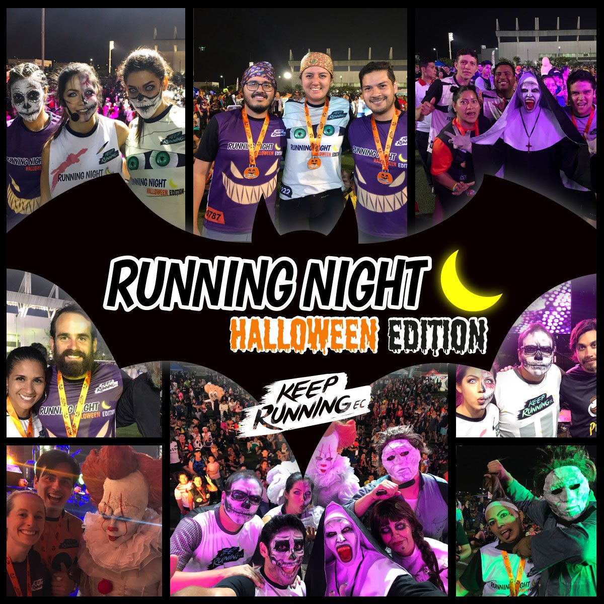 KeepRunningEC's tweet image. Ya están publicadas las fotos de la #RunningNight #HalloweenEdition. Visita nuestra cuenta de Facebook y mira las fotos de la noche de running más divertida y tenebrosa. Nos vemos el próximo año!
.
#RunningGuayaquil #SumandoKm #Momia #ItTheClown #Anabelle #MichaelMyers
