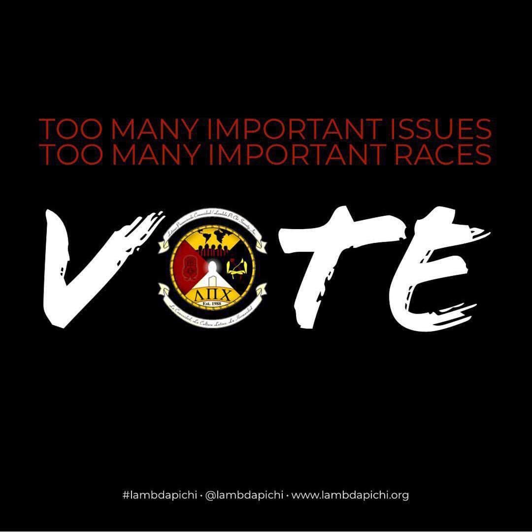 LpcSigma's tweet image. Vote. Vote. Vote. #LambdaPiChi #ElectionDay2018