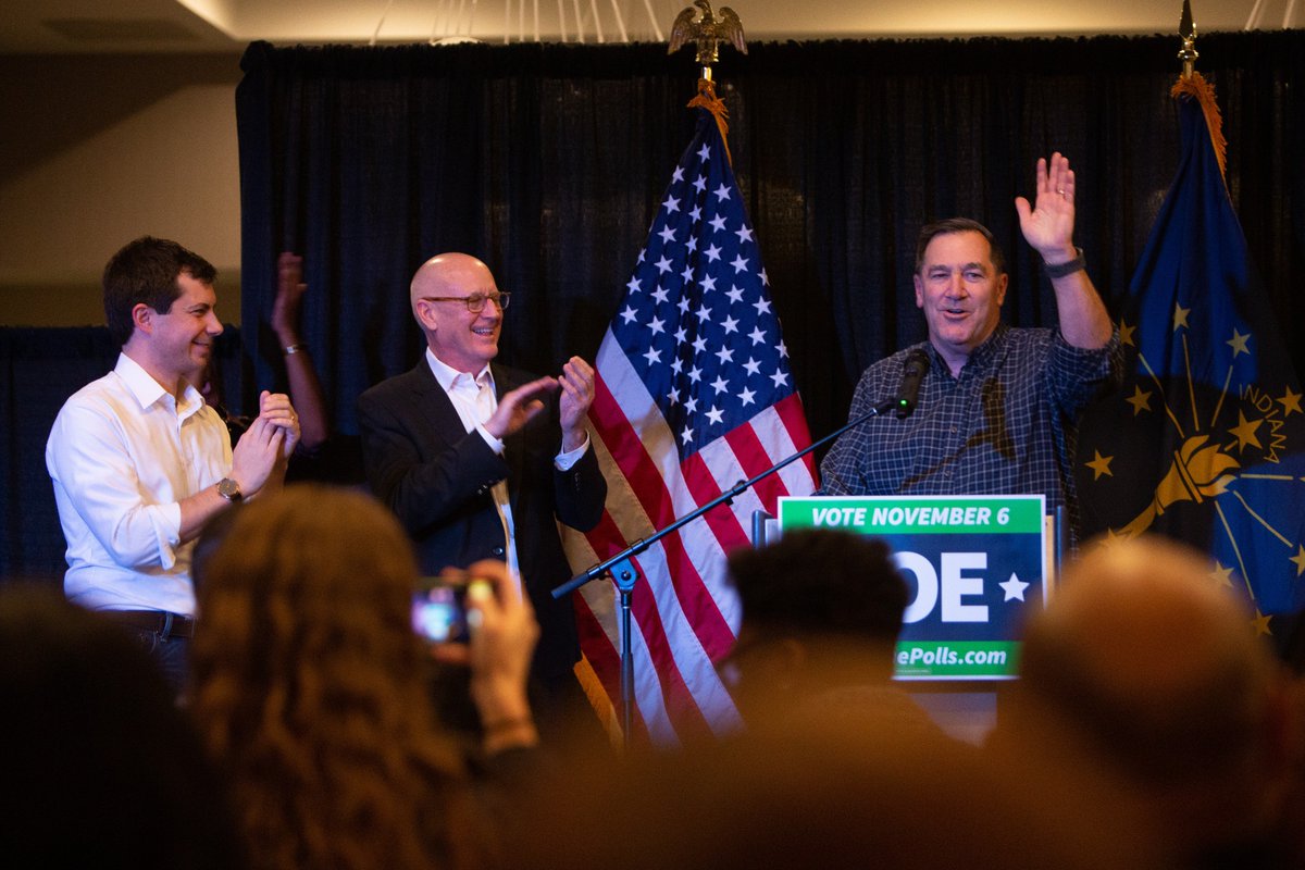 Happy Election Eve! It was so good to be with my friends <a href="/melforcongress/">Mel Hall</a> and <a href="/PeteButtigieg/">Pete Buttigieg</a> tonight in South Bend. The polls open at 6 a.m. tomorrow. Get out there and vote.