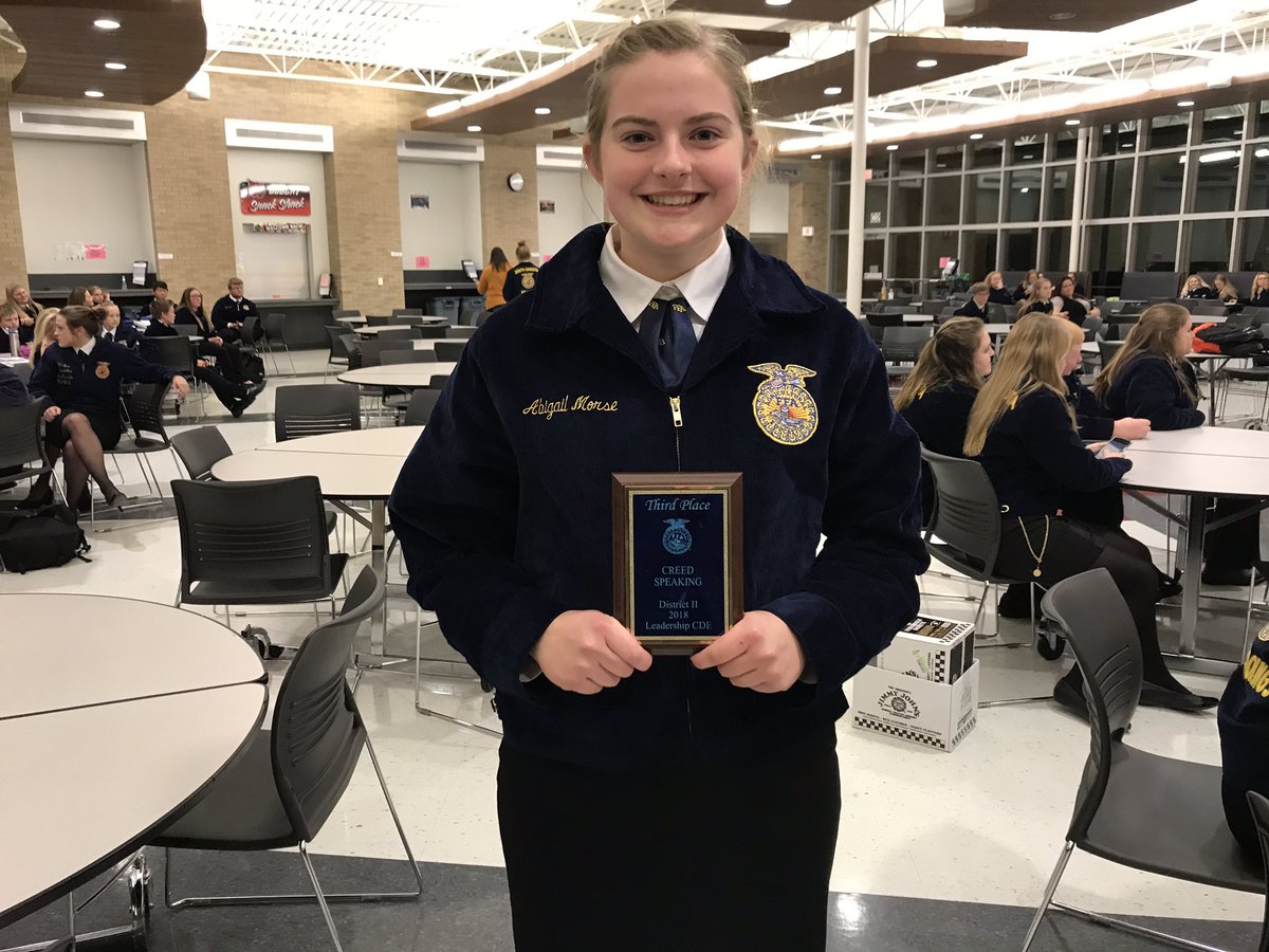 madisonagffa's tweet photo. Congrats to Ag Issues(@alliekappy, Abby, Abby, Kiley and Cody), Abby in Creed Speaking, and @gracea_nelson in Prepared AND extemp speaking. They all qualified for state!! https://t.co/QI6oOaa3dI
