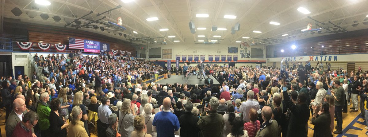 Tim Kaine (@timkaine) on Twitter photo What an amazing, amazing night with <a href="/SpanbergerVA07/">SpanbergerVA07</a> in Henrico - more than a thousand Virginians, together, fired up to make change in their community. And tomorrow that change begins.
Virginia, go vote. America, go vote. This election is too important to sit out. What an amazing, amazing night with <a href="/SpanbergerVA07/">SpanbergerVA07</a> in Henrico - more than a thousand Virginians, together, fired up to make change in their community. And tomorrow that change begins.
Virginia, go vote. America, go vote. This election is too important to sit out.