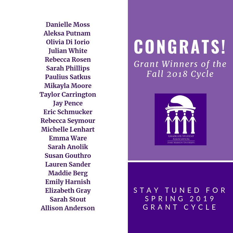 JMUGSA's tweet image. Congratulations to grant winners! Thank you to everyone for applying