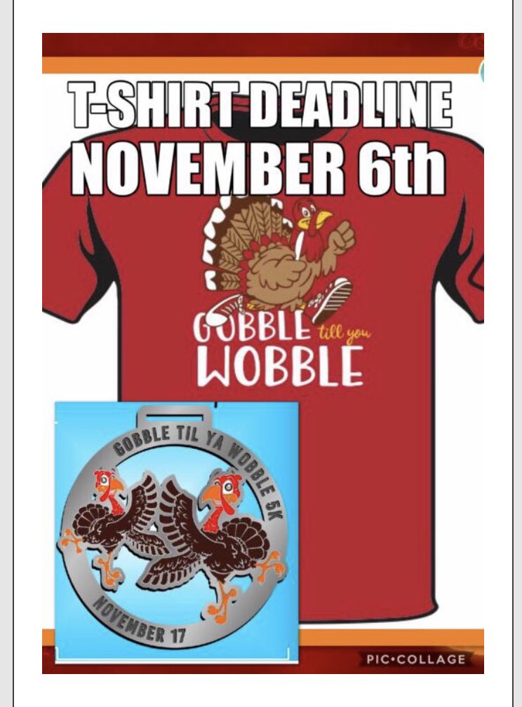 EnduranceSplits's tweet photo. 🦃 Run like a turkey on Thanksgiving and join us for a fun time at Gobble ‘til ya Wobble 5k!!! 🦃 https://t.co/EZ5WIOgp2g
