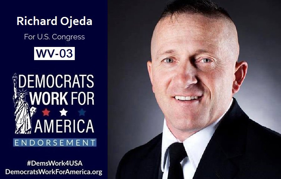 RachelAzzara's tweet photo. RT! #WestVirginia CD3. #Election2018 #WinBlue

Support RICHARD OJEDA #WV03,&amp; @DemsWork4USA
#Veteran, WV legislator
👉https://t.co/zrQfvp6v2I

#YesWeCan #FlipItBlue

#WVpol #WVpolitics #Healthcare #Jobs #College #Students #Teachers #Democrats #moderates #NPP #NPP2018 #DemsWork4USA https://t.co/Hp8JruEvIE