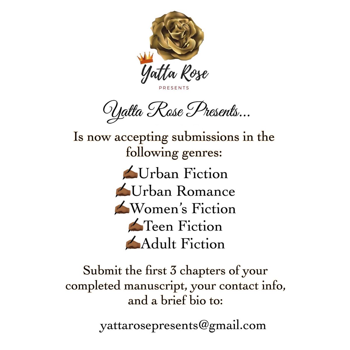 AuthorYattaRose's tweet photo. @YRPresents  NOW ACCEPTING SUBMISSIONS https://t.co/QP2U2tXePP