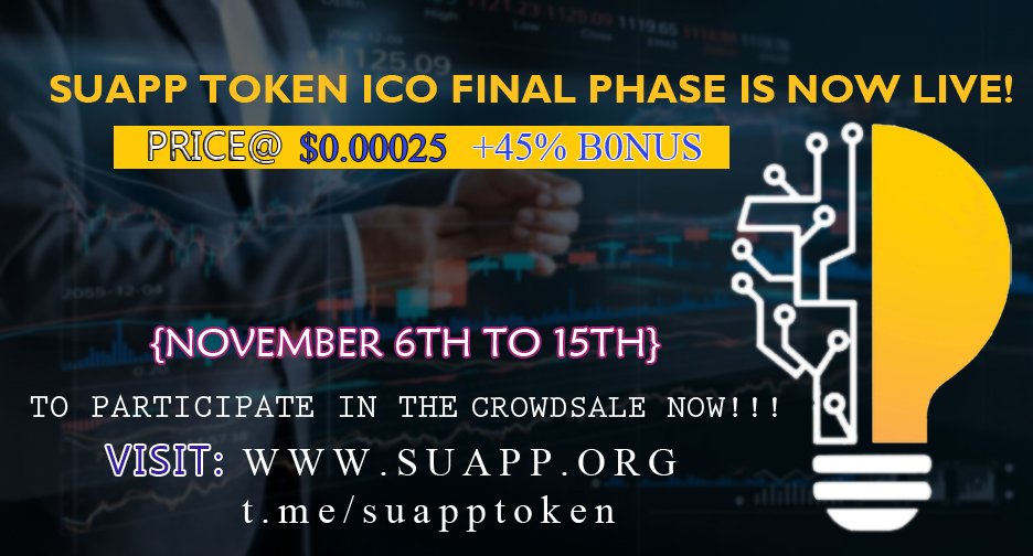 SUAPP1's tweet photo. #blockchain #bitcoin #education #SUAPP #cryptocurrency #crypto #ethereum #ico #crowdfunding #bonus #tokens #tokenization #suapptoken #sup #bounty #pre-ico #decentralization #altcoins #tokensale #startups #idea #fundraising
https://t.co/KDciF8xzRF
https://t.co/sKZXRSaBl1 https://t.co/cXcfDIn4Py