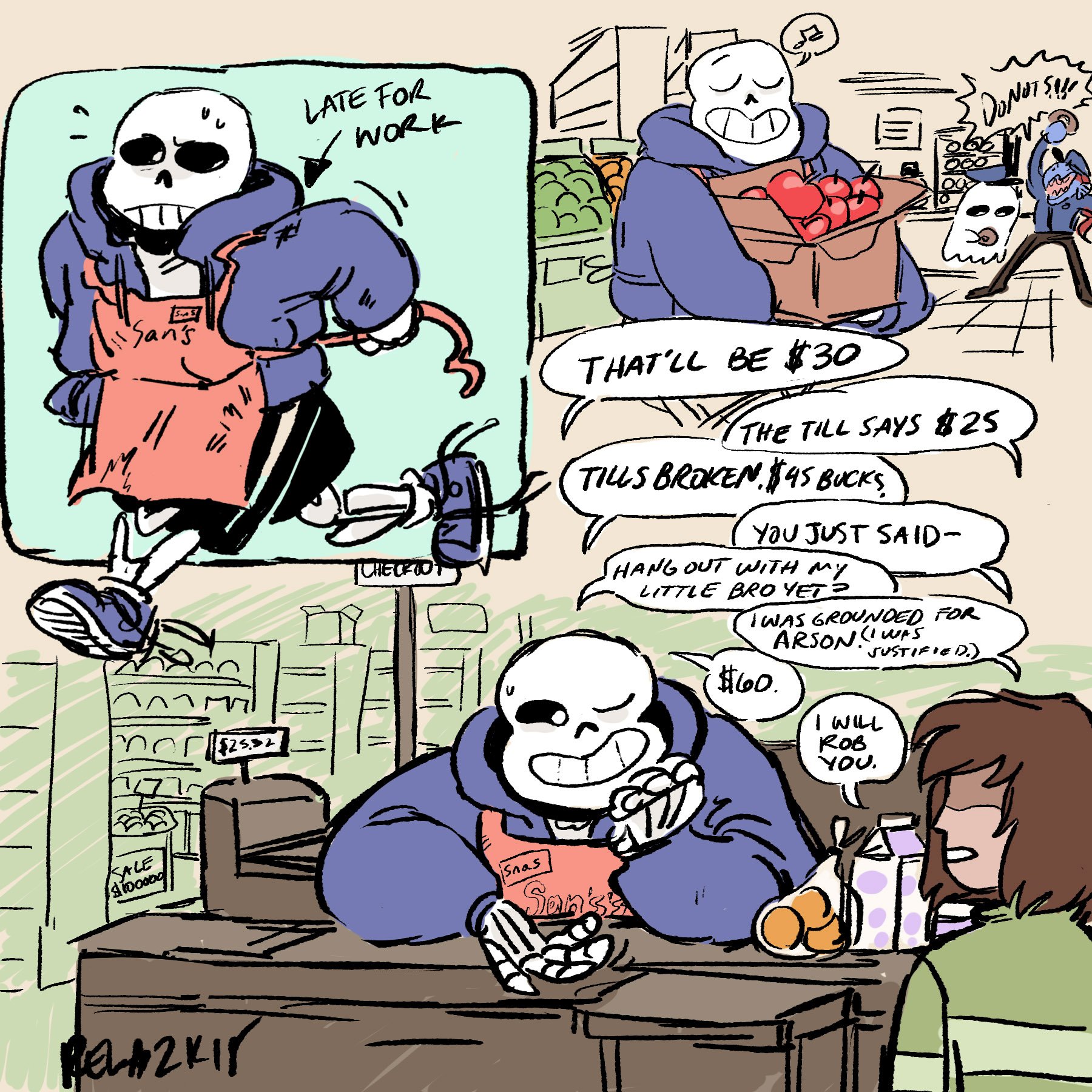 Image tagged in texting,sans,frisk,undertale,deltarune,pizza - Imgflip