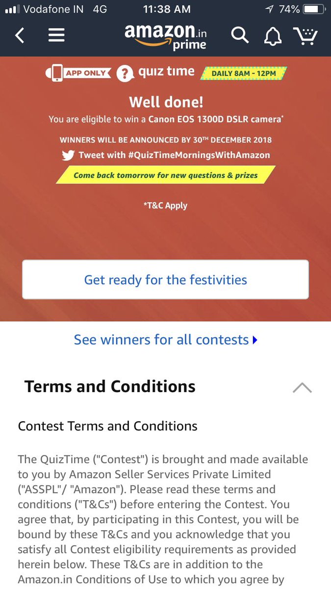 Siddharth_Sheel's tweet photo. #QuizTimeMorningsWithAmazon  wish me luck!! https://t.co/rakOKmlFnm