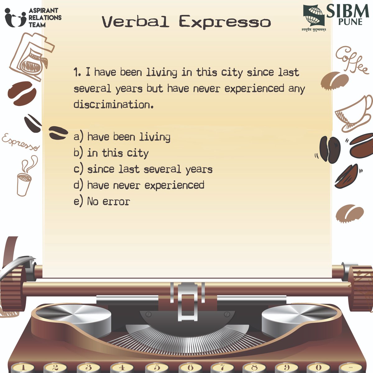ArtSIBMPune's tweet photo. Not everything can tickle your brain, but this expresso is worth a shot.

Answer the questions to win prizes upto 20,000! 3 winners will get gift vouchers every week.

#VocabExpresso
#CoffeeWithSIBM2018
#ARTSIBMPune
#SIBMPune https://t.co/D541AJk21b